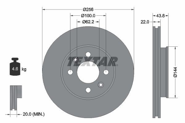 Disque de frein TEXTAR 92237903 TEXTAR PRO 92237903 Disques de frein avant et arrière Kia RIO 2013