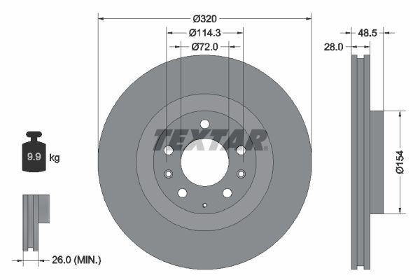 TEXTAR Bremseskive 92203403 TEXTAR 92203403 Sports bremseskiver Edge U387 billig