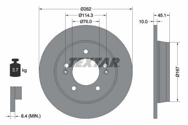 TEXTAR Disque de frein 92240003 92240003 PRO Disque de frein sport KIA RIO TEXTAR