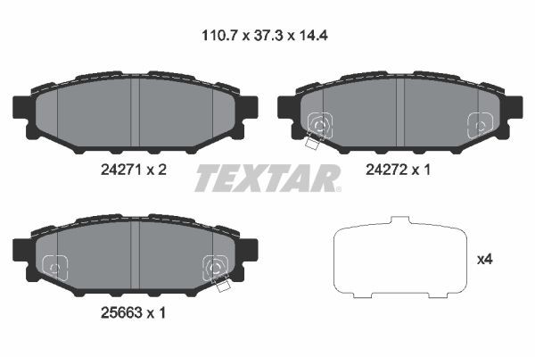 TEXTAR Τακάκια φρένων 2427101 2427101 Αγωνιστικά τακάκια TEXTAR TOYOTA URBAN CRUISER