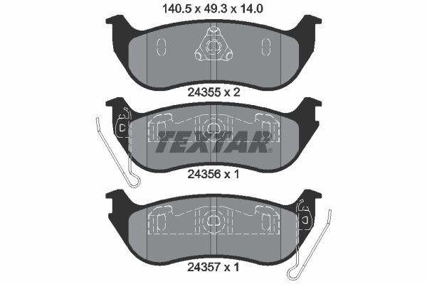 TEXTAR Kit pastiglie freni 2435501 TEXTAR 2435501 Pastiglie freno sportive Jeep Cherokee KJ originali prezzo