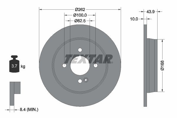 TEXTAR Disco de travão 92242203 Discos de travão desportivos TEXTAR Hyundai ACCENT PRO 92242203