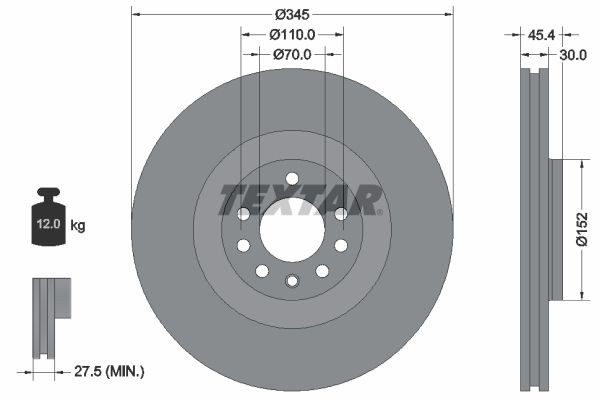 TEXTAR Brake disc 92242403 92242403 TEXTAR brake discs for SAAB 99
