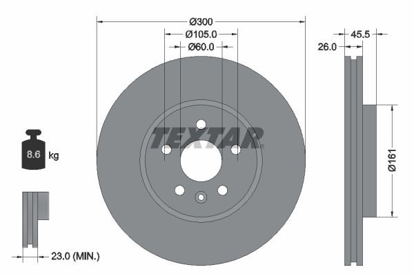 TEXTAR Piduriketas 92243303 Piduriketas TEXTAR Chevrolet HHR PRO 92243303