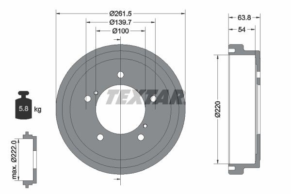 TEXTAR Piduritrummel 94037800 TEXTAR 94037800 Trummelpidur Carry X Buss hind