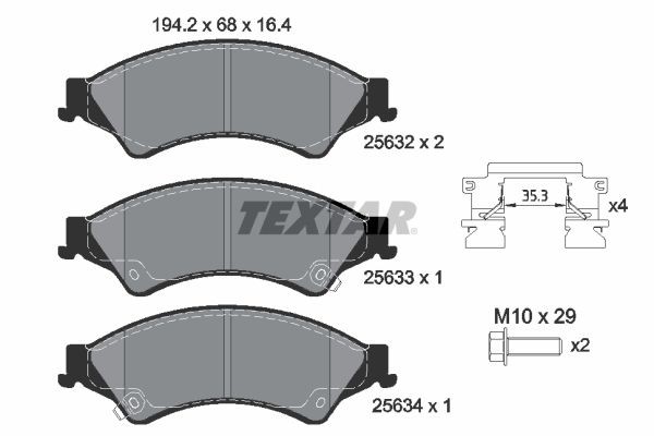 TEXTAR Piduriklotsid 2563201 Piduriklotsid TEXTAR MX-6 2563201 odav