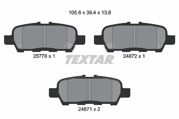 TEXTAR Bromsbelägg 2577801 2577801 Bromsbelägg sport TEXTAR NISSAN TRADE