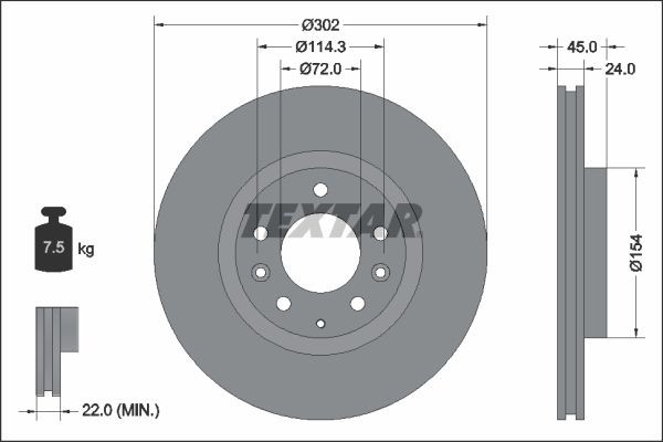 TEXTAR Piduriketas 92261503 TEXTAR 92261503 Pidurikettad Mazda RX 8 Kupee hind