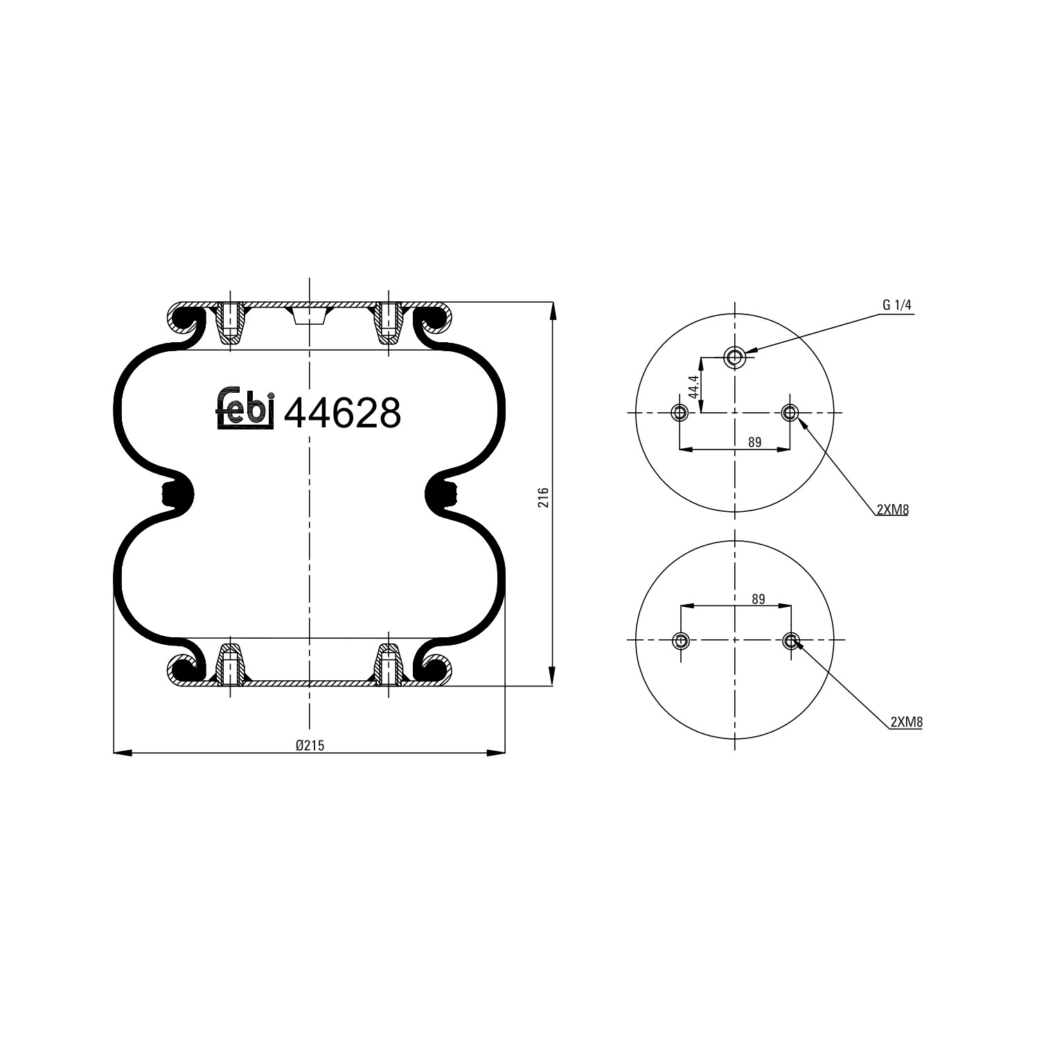 FEBI BILSTEIN Metallipalje, ilmajousitus 44628 Suzuki EG Metallipalje, ilmajousitus 44628 FEBI BILSTEIN
