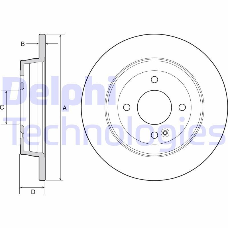Brzdový kotouč DELPHI BG4564 DELPHI BG4564 Kotúče predné a zadné Hyundai i20 2020
