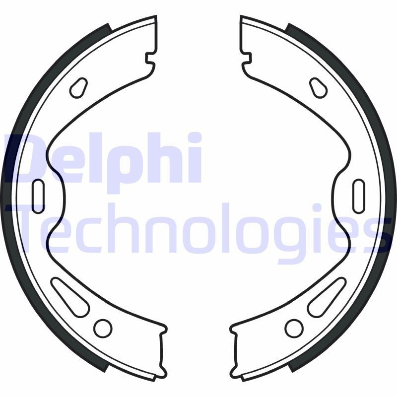 Jogo de maxilas de travão, travão de estacionamento DELPHI LS2091 DELPHI LS2091 Maxilas do travão de estacionamento PORSCHE BOXSTER 2005