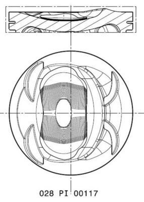 MAHLE Πιστόνι 028 PI 00117 002 MAHLE 028 PI 00117 002 Πιστονι DODGE GRAND CARAVAN γνήσια