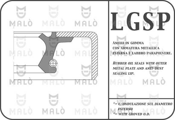 MALÒ Oljetätningsring, hjulnav 13446P MALÒ 13446P Oljetätningsring, hjulnav Peugeot Boxer Minibuss original