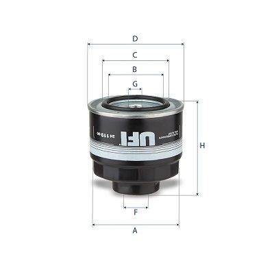UFI Filtro de combustível 24.119.00 UFI Filtro de combustível MITSUBISHI 24.119.00