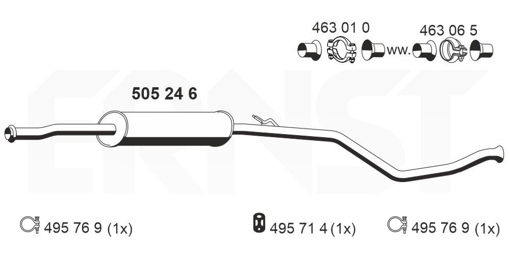 ERNST Μεσαίο σιλανσιέ 505246 505246 Μεσαίο σιλανσιέ PEUGEOT 4007 ERNST