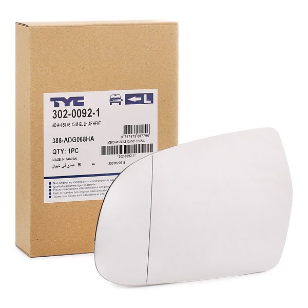TYC Vetro specchio, specchio esterno 302-0092-1 TYC 302-0092-1 Vetro specchio retrovisore Audi A1 Sportback 8x originale prezzo