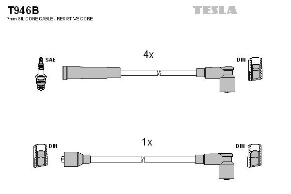 TESLA Kit de câbles d'allumage T946B T946B Faisceau d'allumage NISSAN PATROL TESLA