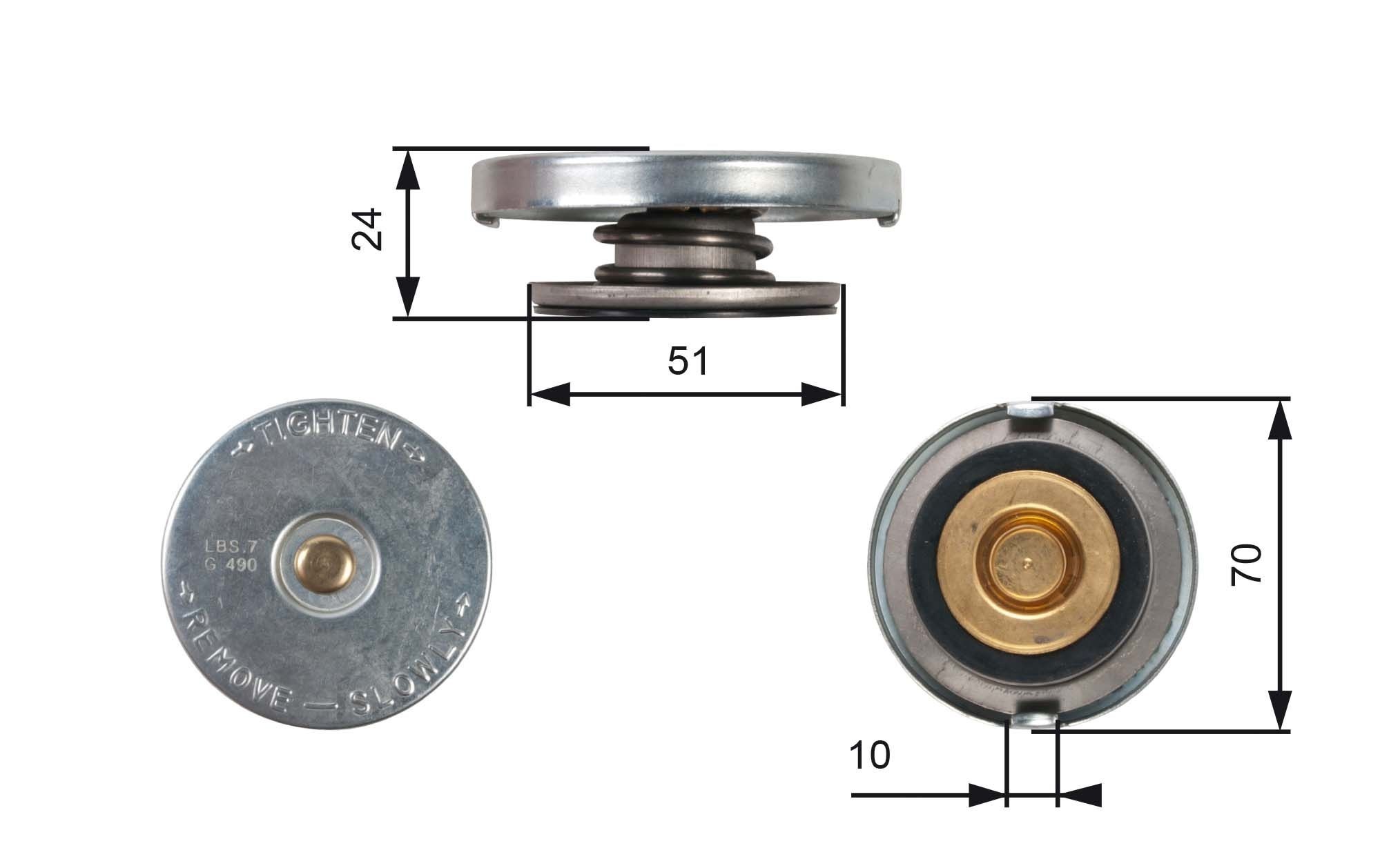 GATES Radiator cap RC105 GATES RC105 Fiat Cinquecento 170 radiator cap price