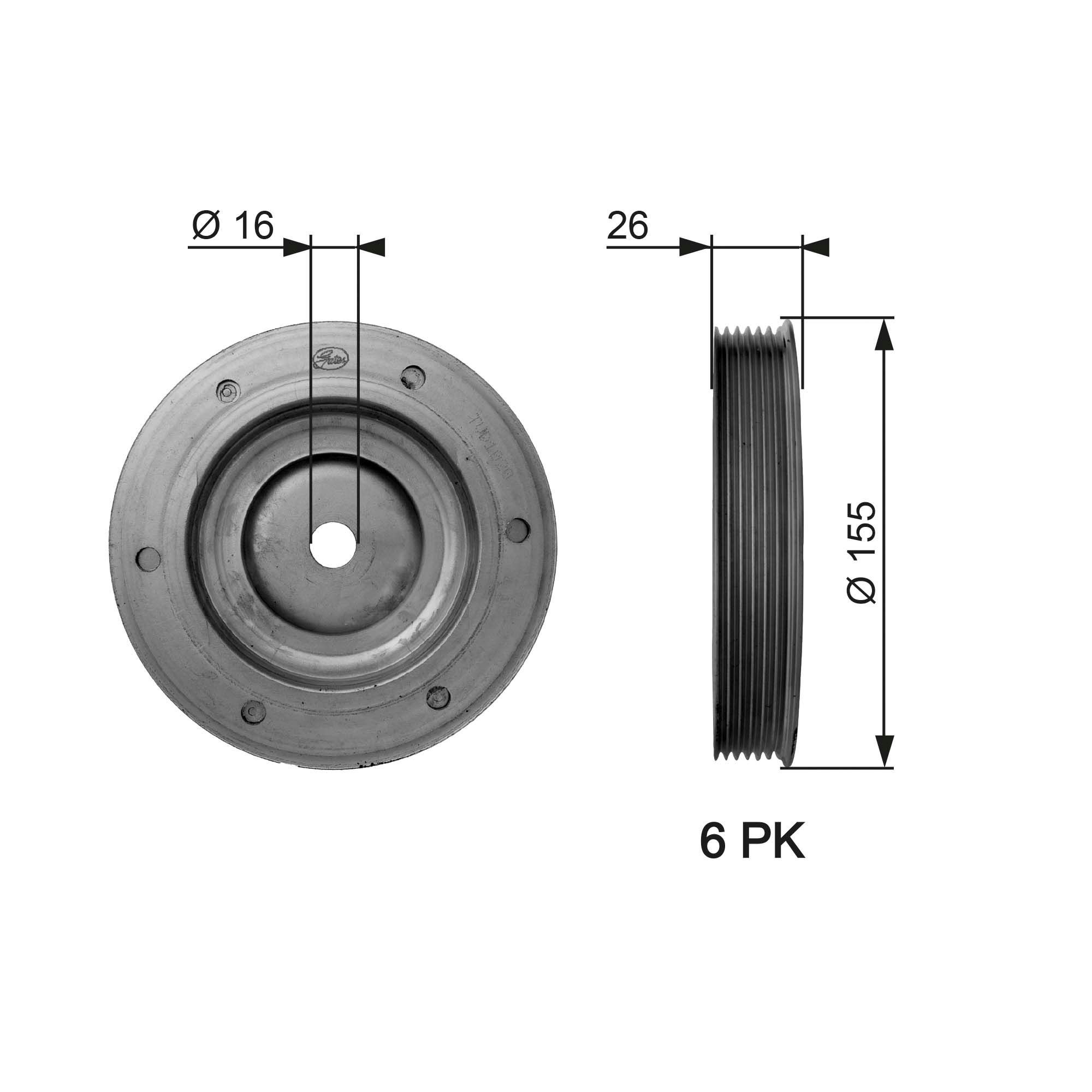 GATES Remskive, krumtapaksel TVD1020 Remskive krumtapaksel GATES Fiat BRAVO DriveAlign TVD1020