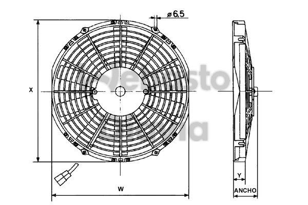 WEBASTO Koelventilatorwiel 62080030A WEBASTO Koelventilator HYUNDAI 62080030A