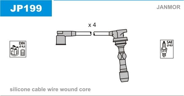 Bougiekabels JANMOR JP199 JANMOR JP199 Bougiekabelset Hyundai i20 2013