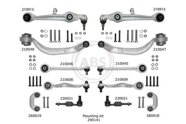 A.B.S. Sada na opravu priečneho závesného ramena 219902 A.B.S. 219902 Sada na opravu zavesenia kolesa Alfa Romeo 6 originálne
