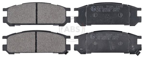 Piduriklotsid A.B.S. 36721 A.B.S. 36721: Pidurikattekomplekt, ketaspidur Subaru OUTBACK 1999