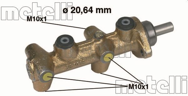 METELLI Huvudbromscylinder 05-0040 Byta Huvudbromscylinder Audi 80 B2 kostnad METELLI 05-0040