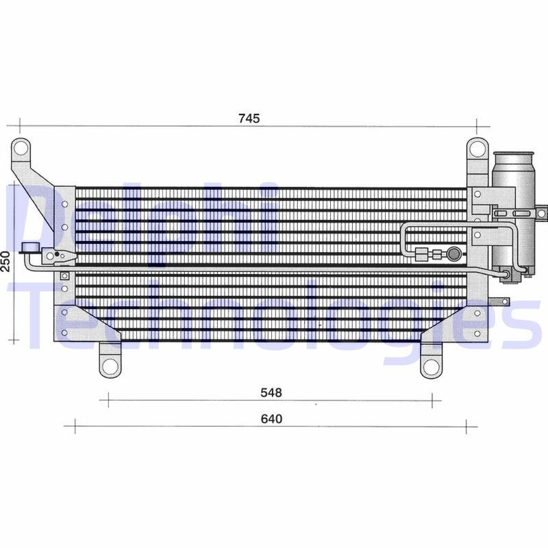 DELPHI Kondensators, Gaisa kond. sistēma TSP0225188 DELPHI TSP0225188 Kondicionieru radiatori Lancia Y 840A cena