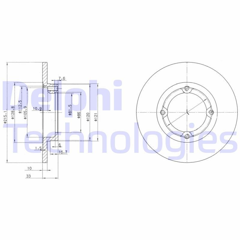 DELPHI Remschijf BG2400 DELPHI BG2400 originele Remschijven Tico Hatchback kosten