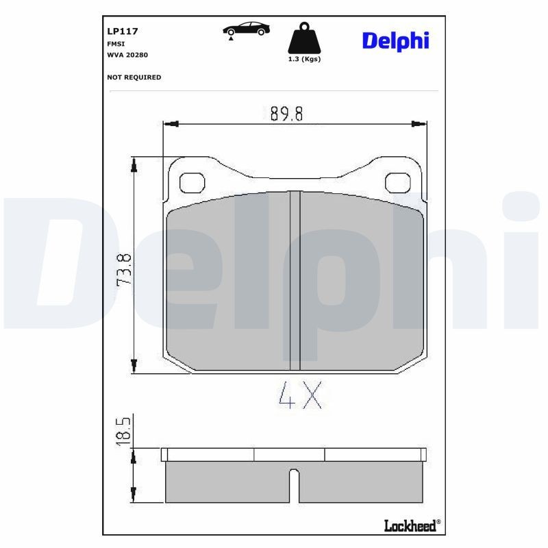 DELPHI Piduriklotsid LP117 DELPHI LP117 Piduriklots VW LT 35 Bus hind