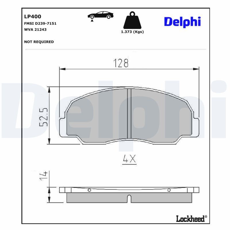 DELPHI Bremseklosser LP400 DELPHI LP400 Bremsebelegg Feroza Hard Top (F300) originale pris