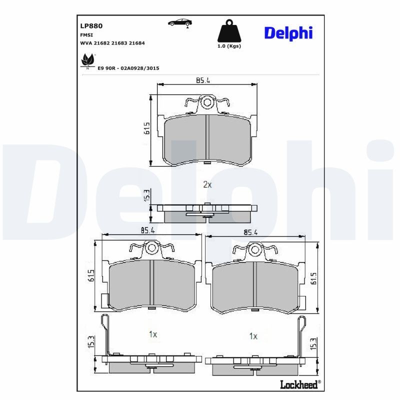 DELPHI Jarrupalat, levyjarru LP880 DELPHI LP880 Rover 800 XS jarrupalat hinta