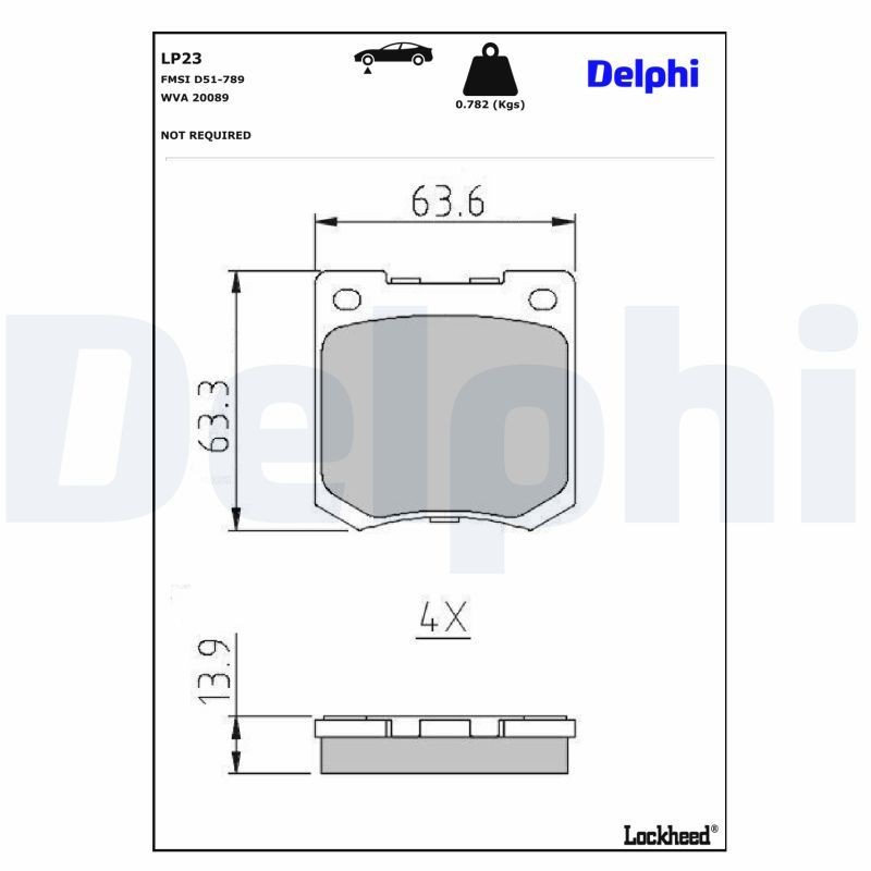 DELPHI Bremsbeläge LP45 Bremsbeläge DELPHI Ford TRANSIT CONNECT LP45