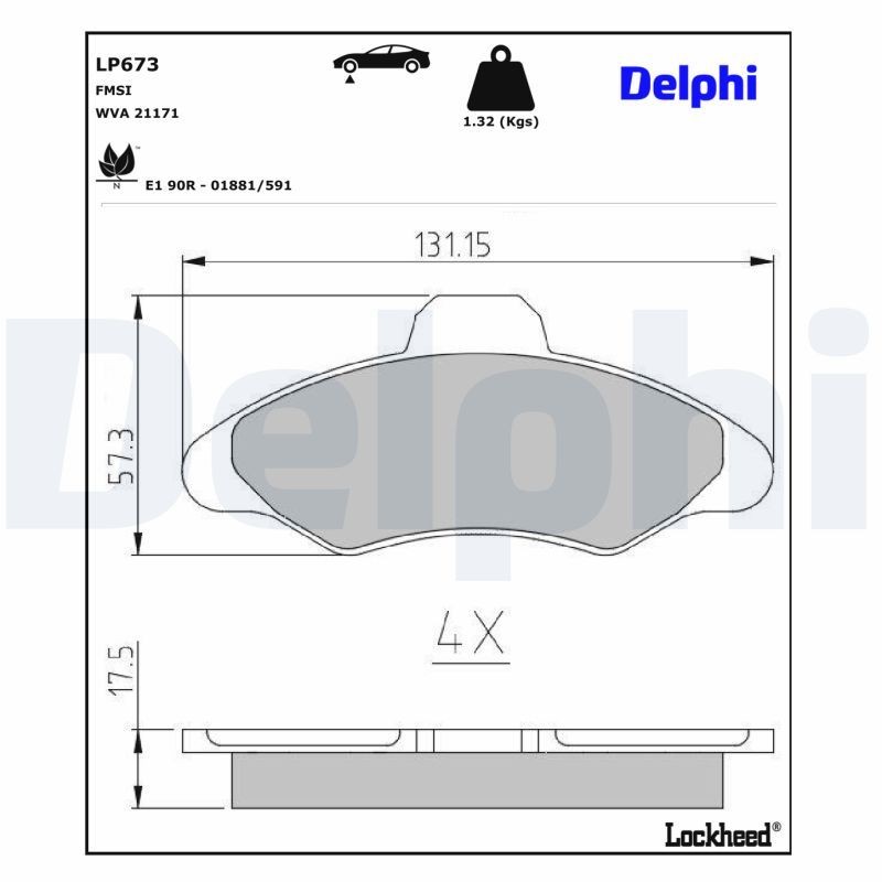 DELPHI Piduriklotsid LP673 DELPHI LP673 Piduriklots Ford Escort Classic Turnier ANL odav