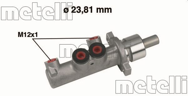 METELLI Hovedbremsesylinder 05-0355 Bremsepumpe METELLI Citroën C4 05-0355