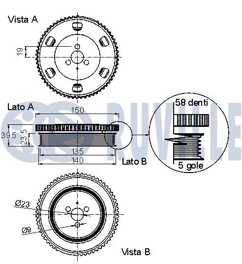 RUVILLE Ventilløfter 265119 265119 Ventilløfter RUVILLE MERCEDES-BENZ M-klasse