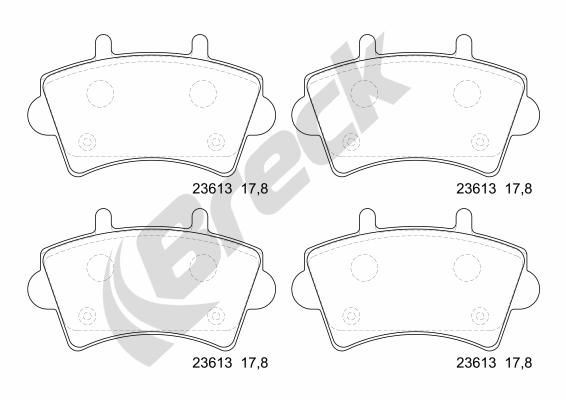 BRECK Plaquettes de frein 23613 00 703 00 Kit de plaquettes de frein BRECK LEAF 23613 00 703 00 pas cher