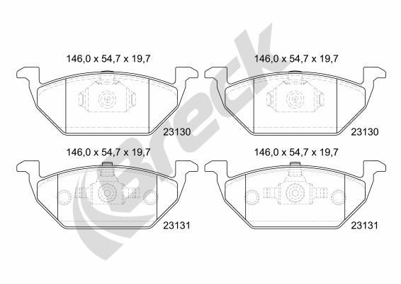 BRECK Plaquettes de frein 23130 00 702 00 Kit de plaquettes de frein SKODA BRECK 23130 00 702 00