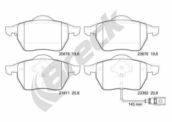 BRECK Plaquettes de frein 23392 00 701 10 23392 00 701 10 BRECK Plaquettes Skoda pas cher