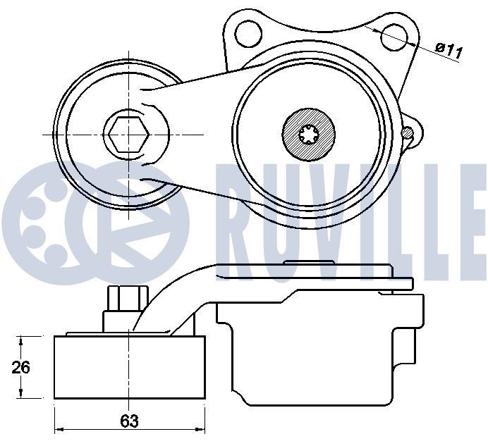 RUVILLE Spanrol, distributieriem 57314 Spanrol, tandriem RUVILLE TUCSON 57314 goedkoop
