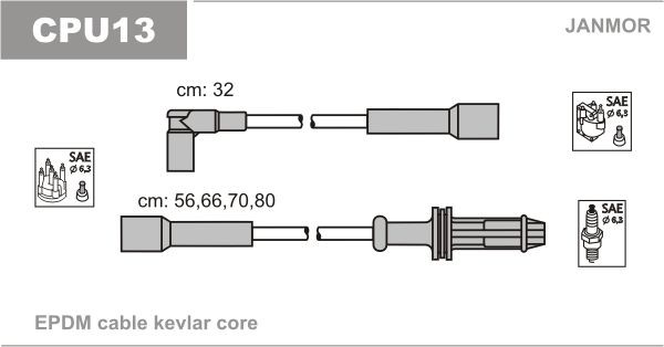 JANMOR Kit cavi candele CPU13 JANMOR CPU13 Cavi accensione Mercedes-Benz CLC originali