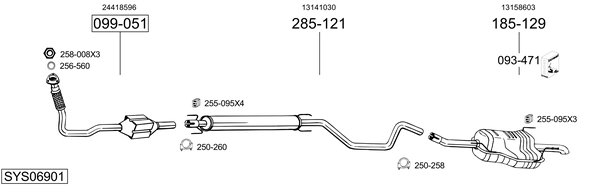 BOSAL Midtre lydpotte 285-215 BOSAL 285-215 Midtre lyddemper Nissan Primera P10 Hatchback originale pris