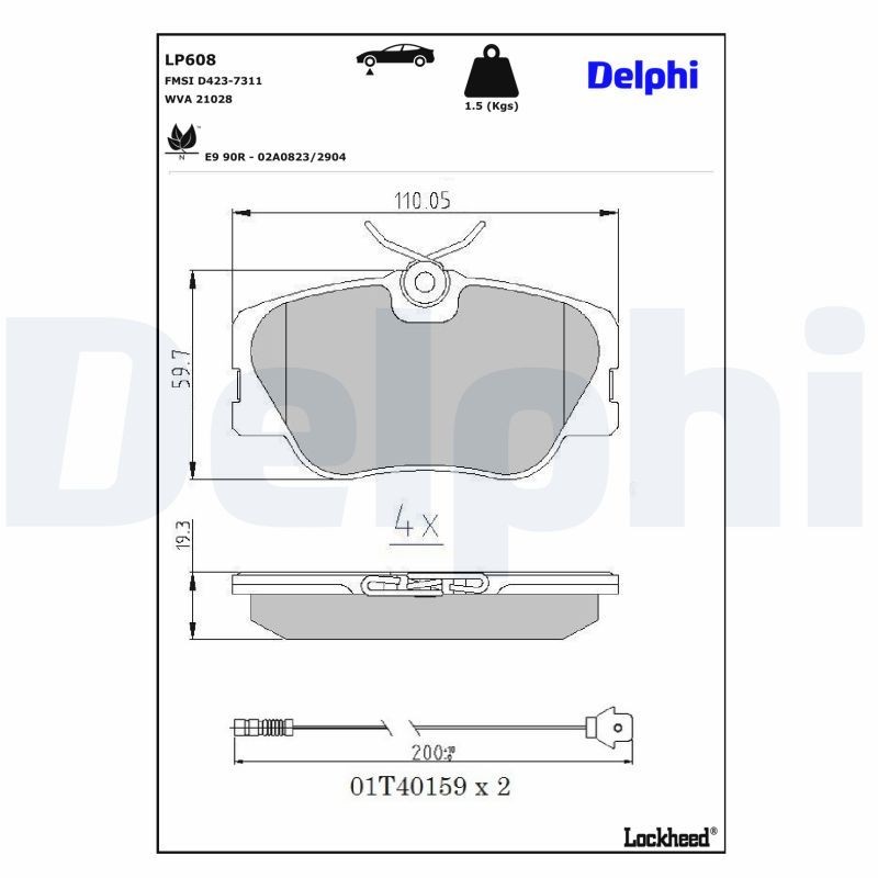 DELPHI Brzdové doštičky/platničky LP608 DELPHI LP608 Športové brzdové doštičky Mercedes W124 cena