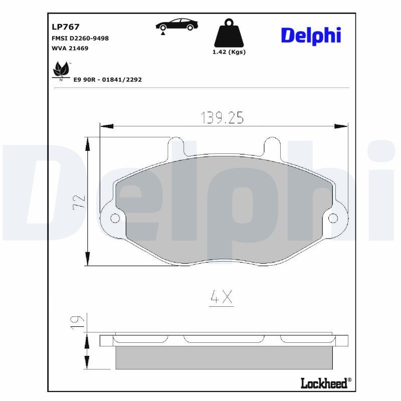 DELPHI Piduriklotsid LP767 DELPHI LP767 Sport piduriklotsid Ford Transit Tourneo hind