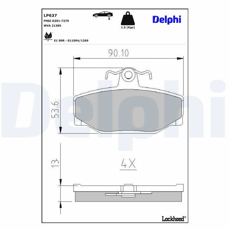 DELPHI Bremžu kluči LP637 LP637 Sporta bremžu kluči DELPHI VOLVO 940