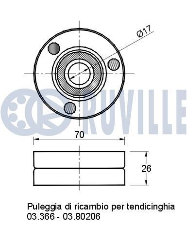 RUVILLE Medløberhjul, tandrem 55851 55851 Medløberhjul, tandrem ALFA ROMEO GIULIETTA RUVILLE