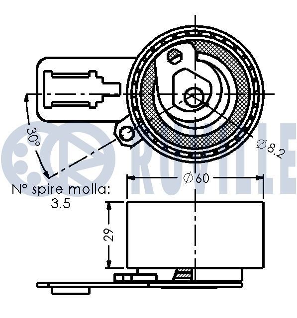 RUVILLE Napínacia kladka ozubeného remeňa 57313 57313 Napínacia kladka ozubeného remeňa HYUNDAI i10 RUVILLE