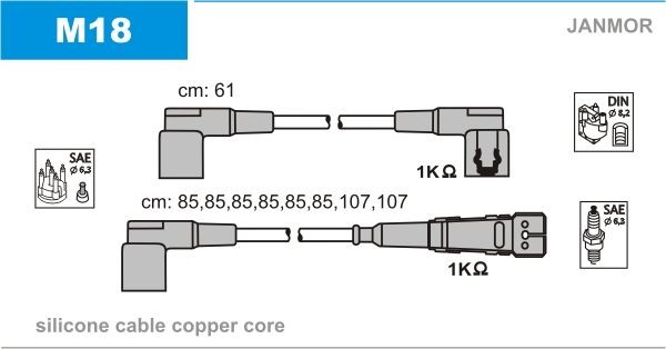 JANMOR Zündleitungssatz M18 Zündkabel-Set JANMOR BMW 4er M18