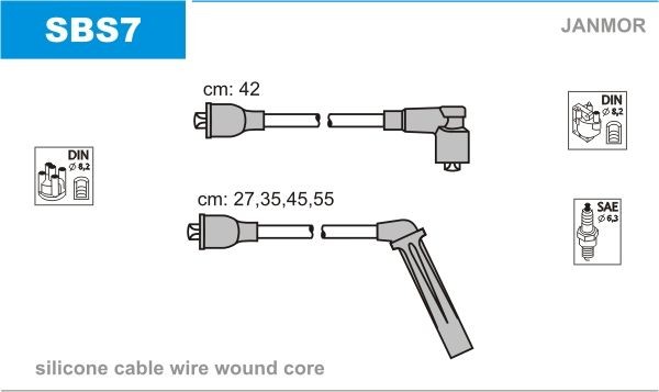 JANMOR Tændkabelsæt SBS7 JANMOR SBS7 originale 900 I Sedan Tændkabler hvad koster